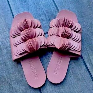 NEW - Mercedes Castillo Pink Delphia Suede Leather Sandals Slides, size 6